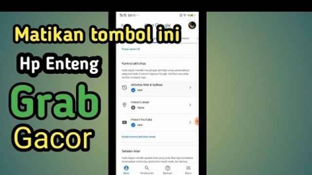 'Matikan tombol ini Hp Jadi enteng Grab jadi gacor | Grab gacor | Grabfood'