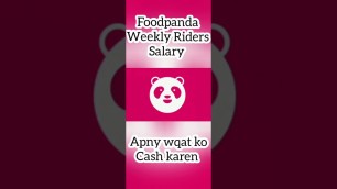 'Food panda riders Weekly Earnings 