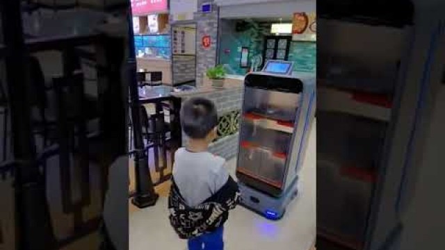 'China - Food Delivery Robot in Chinese Restaurant BiGui Yuan'