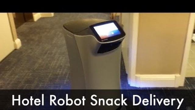 'Hotel Room Service Robot Delivering Snack'