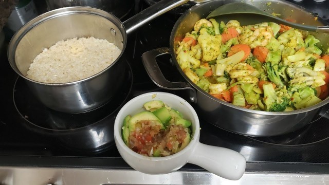 'TASTY FOOD, PRAYER AND GOOD HEALTH: Shrimp ,Veggies and Brown Rice!'