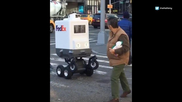 'Business Report: FedEx delivery robots cause ruckus in NYC'