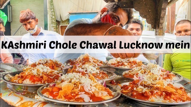 'Kashmiri Chole Chawal In Lucknow| Alambagh Street Food Tour | Heavy Loaded Chole Chawal'