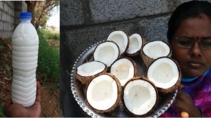 'Making Instant Coconut Milk Without Mixie / Grinder / Electricity || Food Money Food'