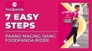 'HOW TO: 7 EASY STEPS paano mag-apply para maging isang Foodpanda Delivery Rider'