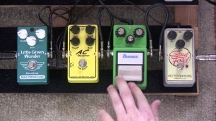 'Overdrive Pedal Shootout - Tube Screamer, Soul Food, AC Booster, Little Green Wonder'